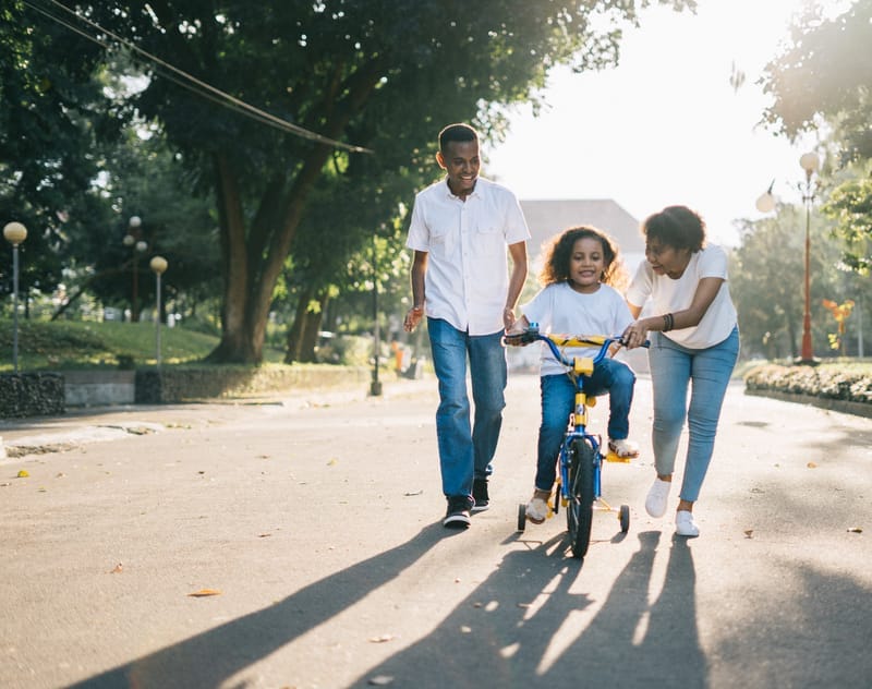Happy family with health insurance coverage